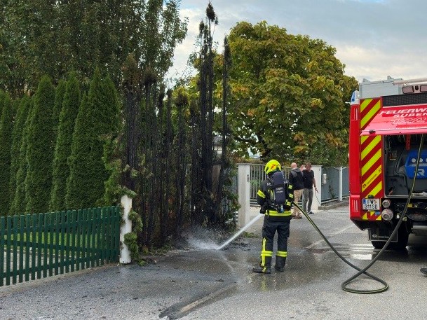 Heckenbrand schnell unter Kontrolle